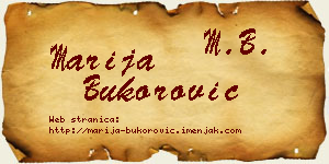 Marija Bukorović vizit kartica